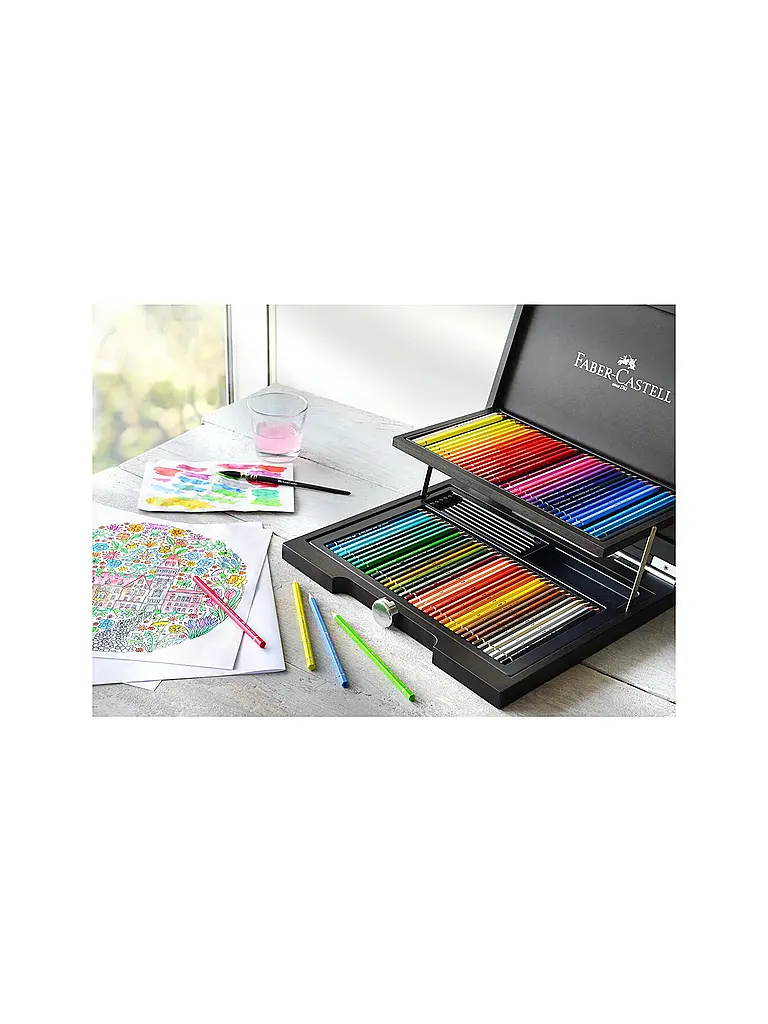 FABER-CASTELL | Albrecht Dürer Aquarellstift 72er Holzkoffer | Braun