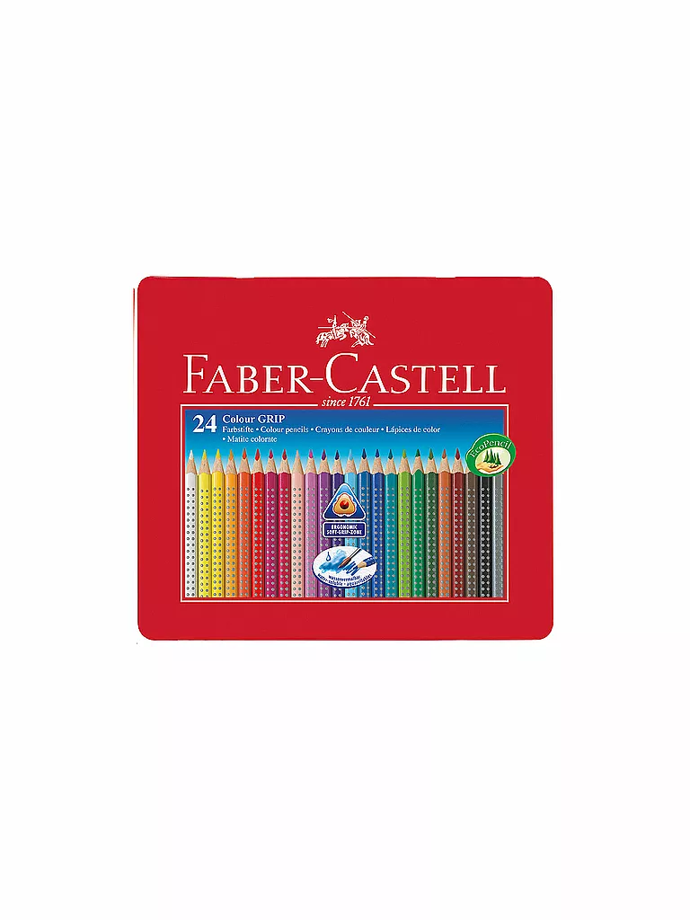 FABER-CASTELL | Colour Grip Buntstift, 24er Metalletui | keine Farbe