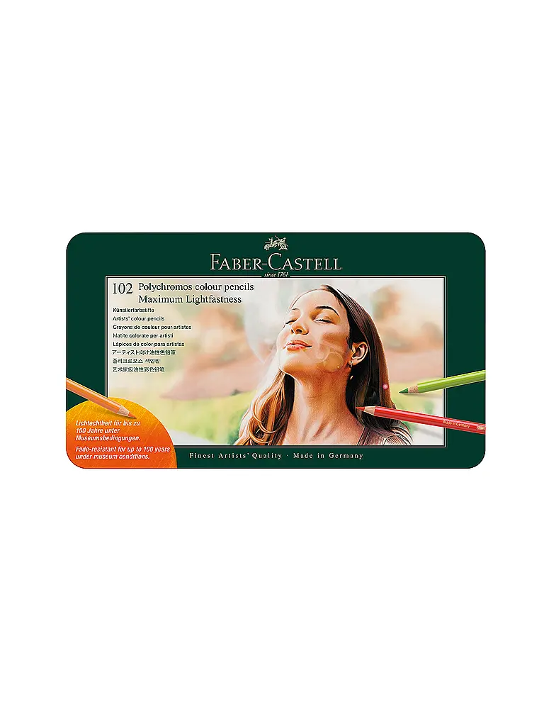 FABER-CASTELL | Farbstifte 102tlg. Polychromos Metalletui | Dunkelgrün