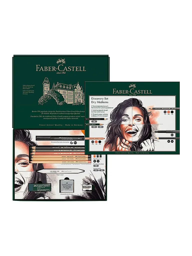 FABER-CASTELL | Farbstifte 17tlg. Discovery Set trockene Künstlerprodukte | Dunkelgrün