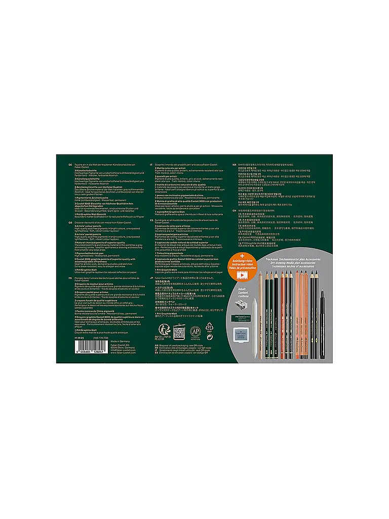 FABER-CASTELL | Farbstifte 17tlg. Discovery Set trockene Künstlerprodukte | Dunkelgrün