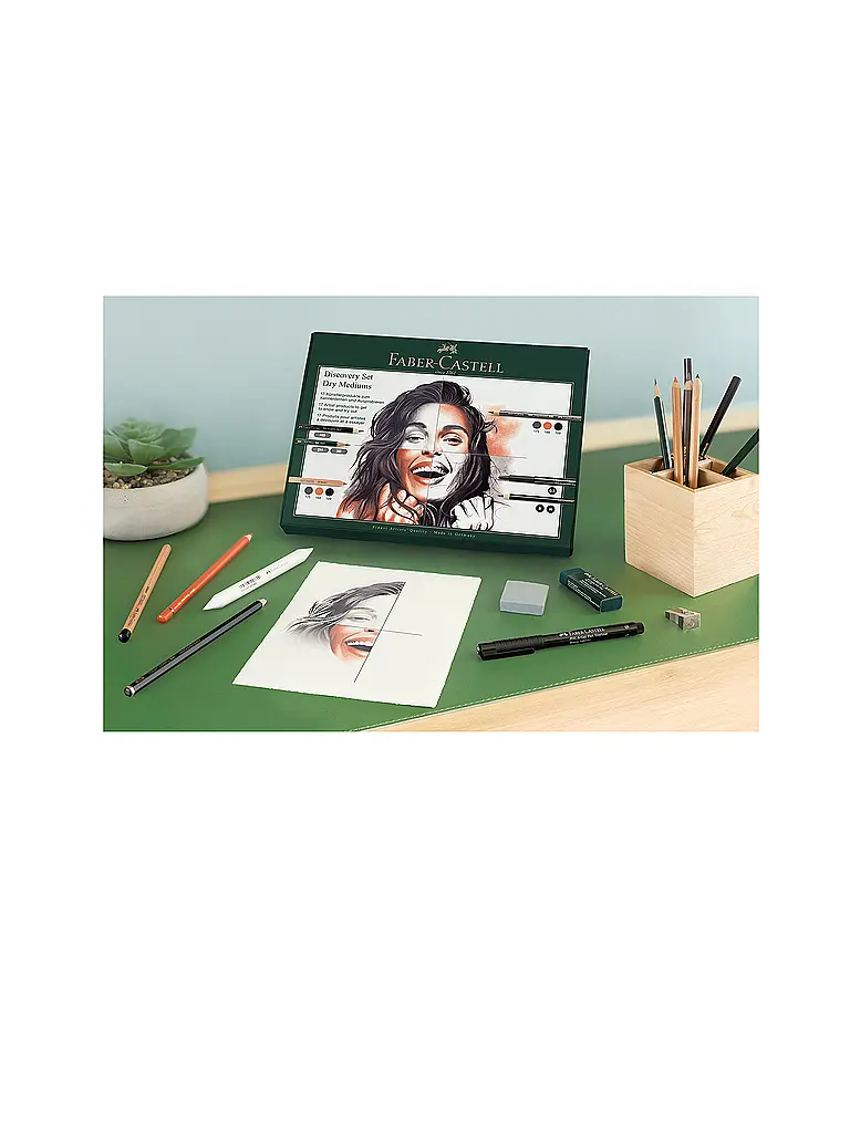 FABER-CASTELL | Farbstifte 17tlg. Discovery Set trockene Künstlerprodukte | Dunkelgrün