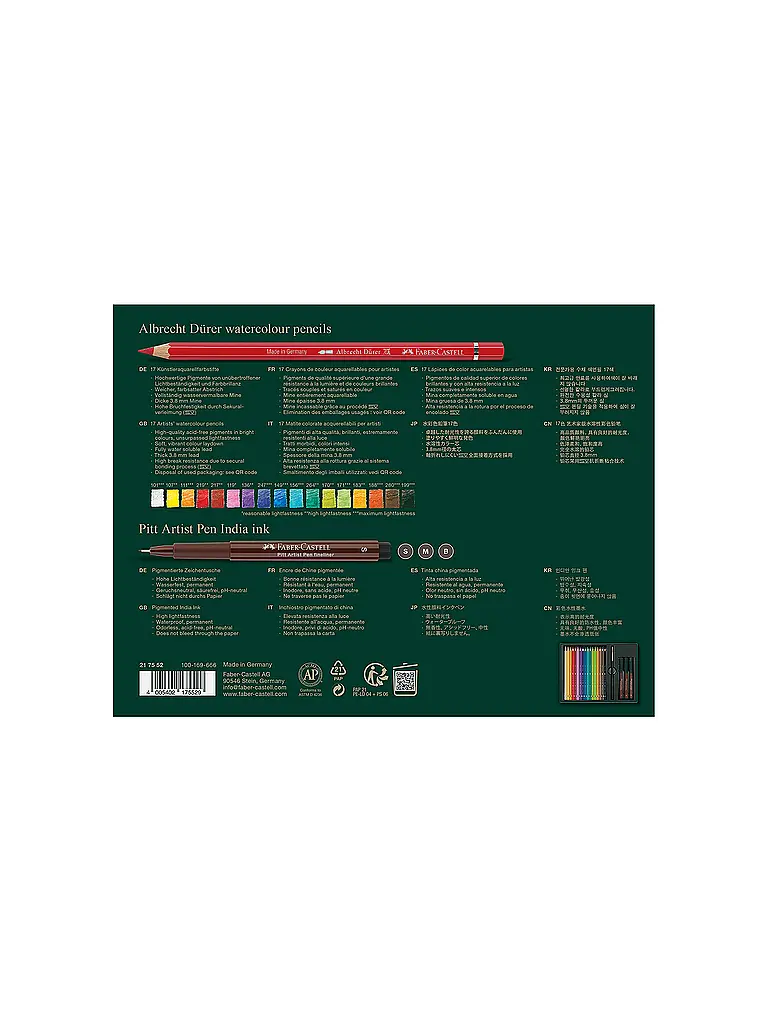 FABER-CASTELL | Farbstifte Set 21tlg. PITT ARTIST PEN  | Dunkelgrün