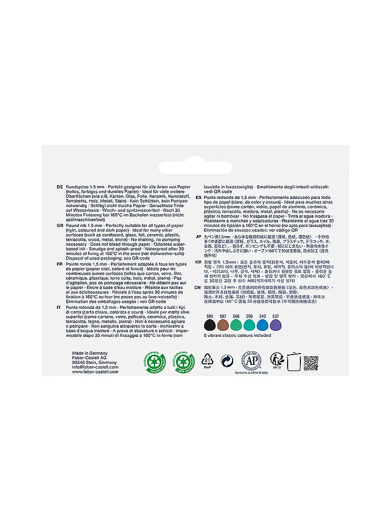 FABER-CASTELL | Goaf Kreativ Marker 1.5 Set 6tlg. Haven  | Bunt