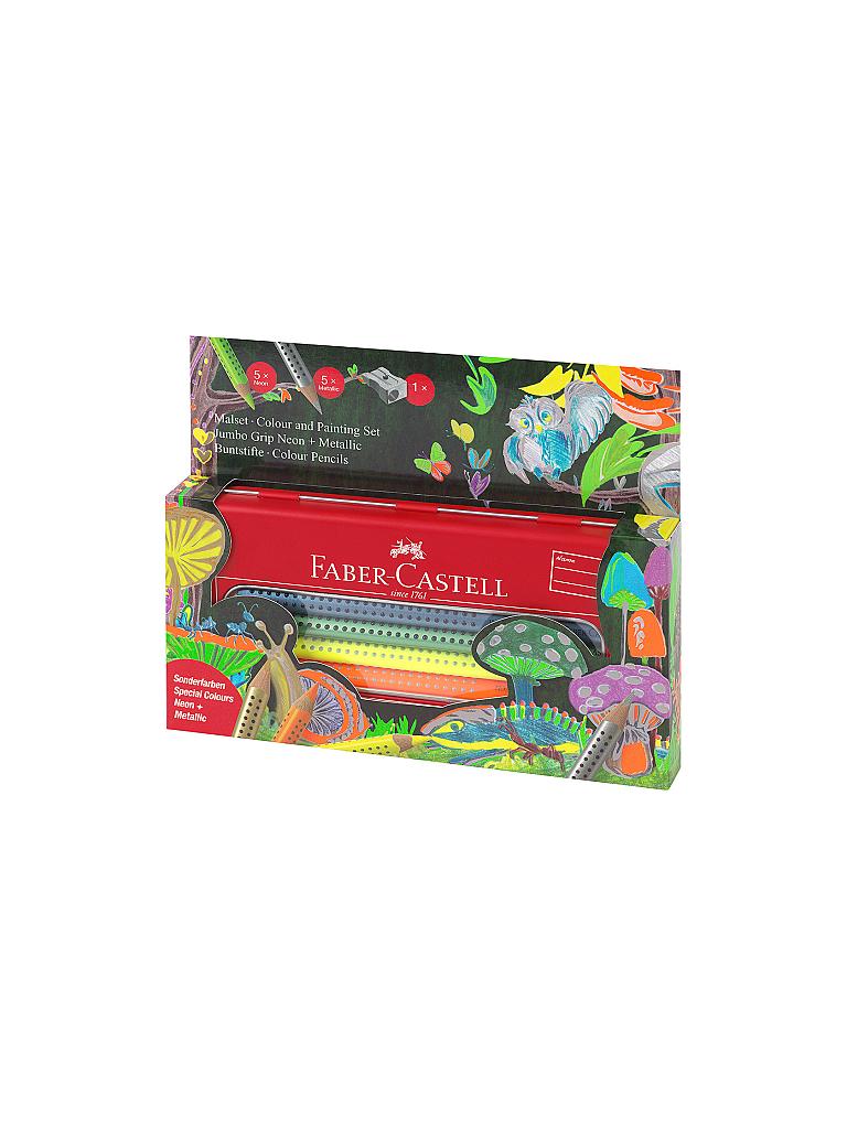 FABER-CASTELL | Jumbo Grip Malset Neon & Metallic im Metalletui, 11-teilig | keine Farbe