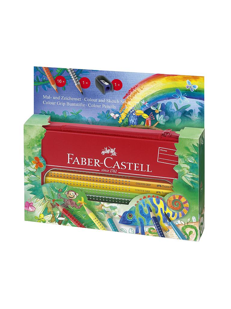FABER-CASTELL | Mal- und Zeichenset Colour Grip Dschungel - 18er im Metalletui | 