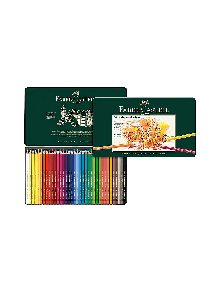 FABER-CASTELL | Polychromos Farbstift 36er Metalletui | Dunkelgrün