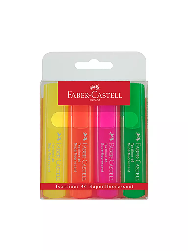 FABER-CASTELL | Textliner 46 superfluorescent (4-er Pkg.) | bunt