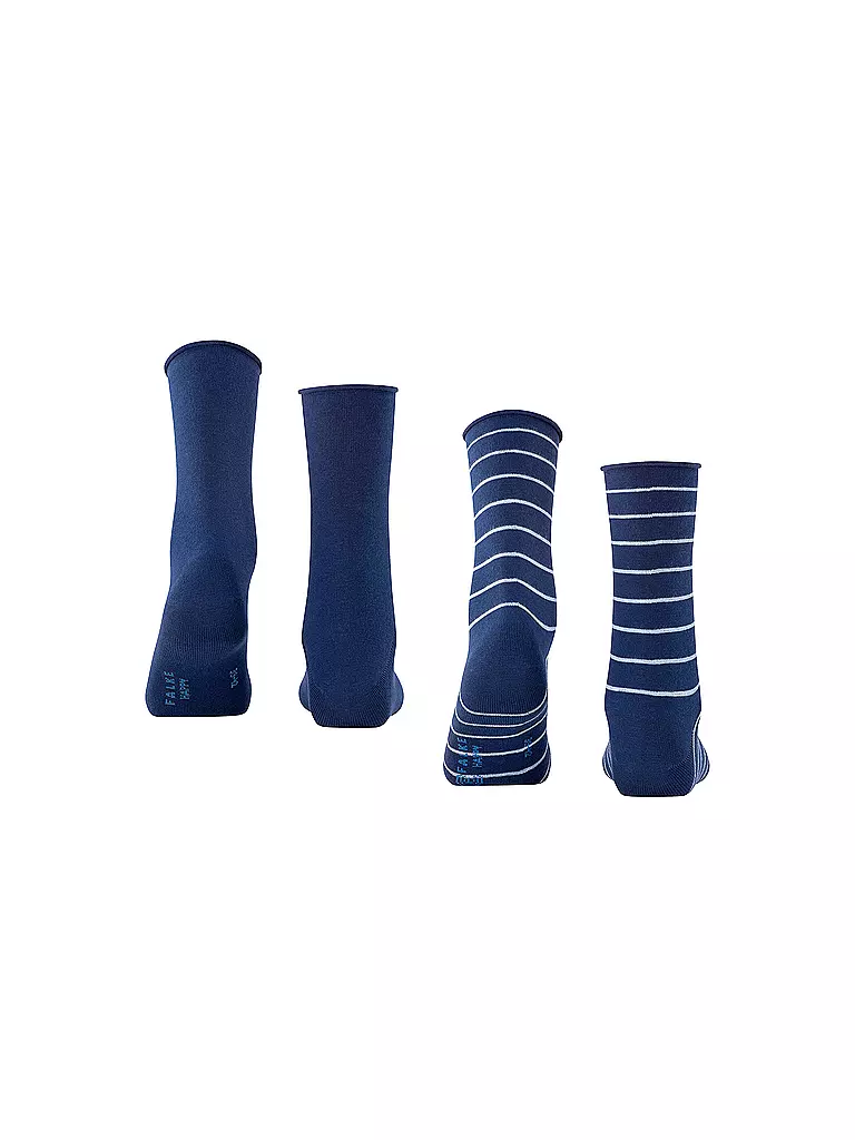 FALKE |  Sneakersocken Happy Stripe 2er Pkg royal blue | schwarz