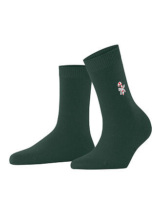 FALKE | Socken COSY WOOL CANDY CANE hunter green