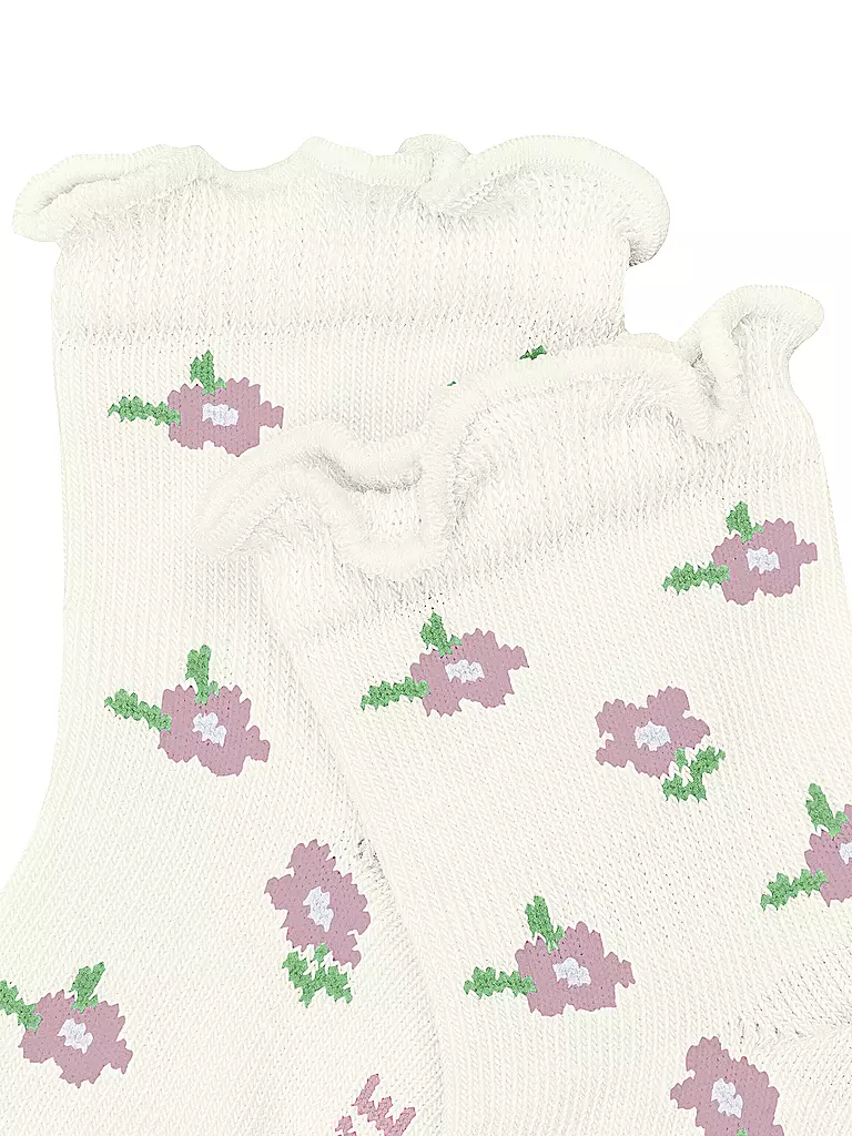 FALKE | Baby Mädchen Socken LITTLE DISTY FLOWERS offwhite | dunkelblau