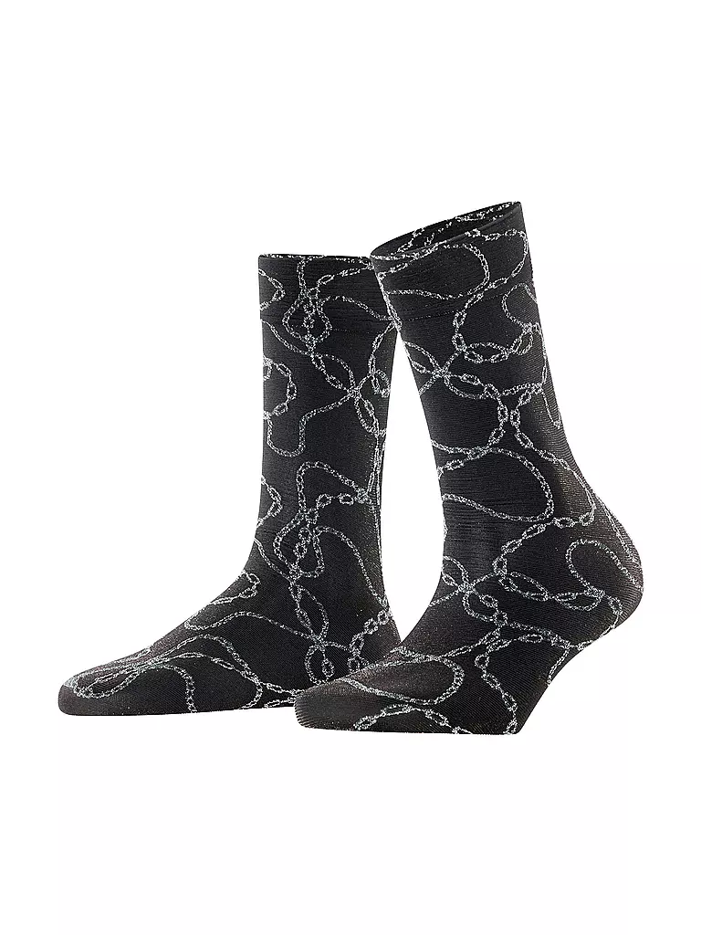 FALKE | Feinstrumpfsocken JEWEL CASE 30DEN black/silver | schwarz