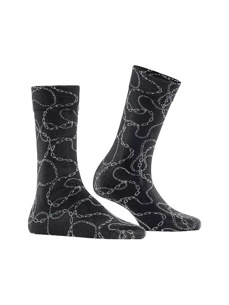 FALKE | Feinstrumpfsocken JEWEL CASE 30DEN black/silver | schwarz