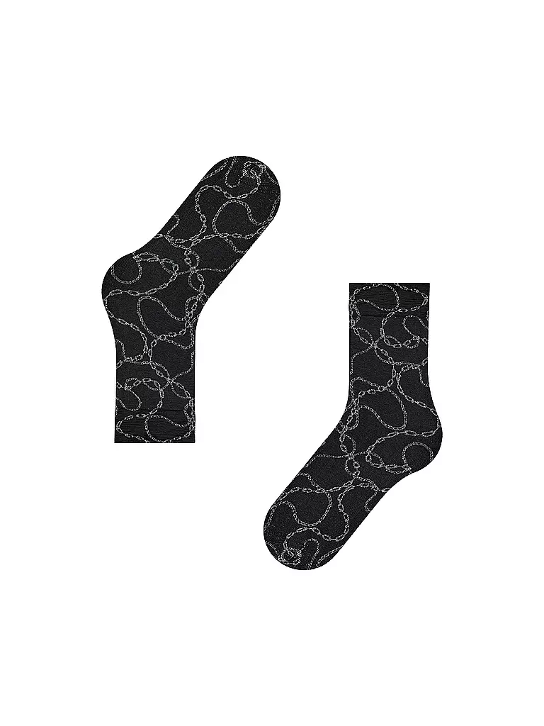 FALKE | Feinstrumpfsocken JEWEL CASE 30DEN black/silver | schwarz