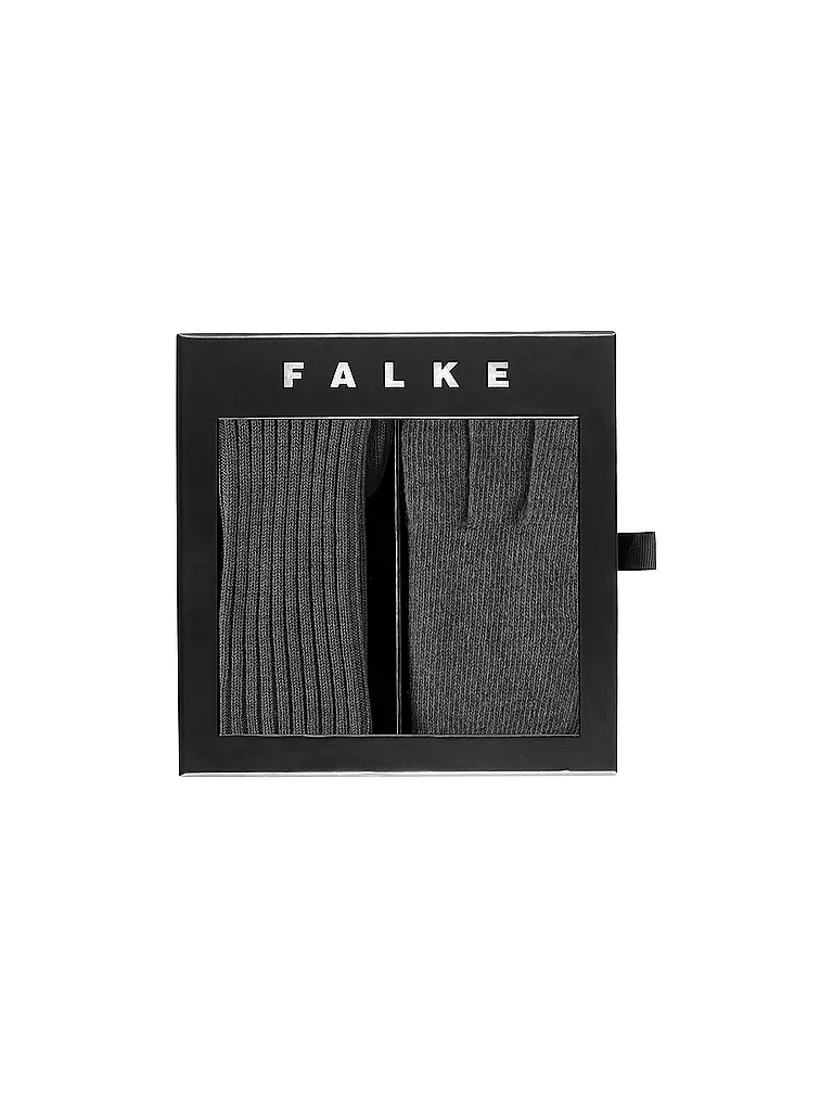 FALKE | Geschenkset Socken und Handschuhe X-MAS dark grey | grau