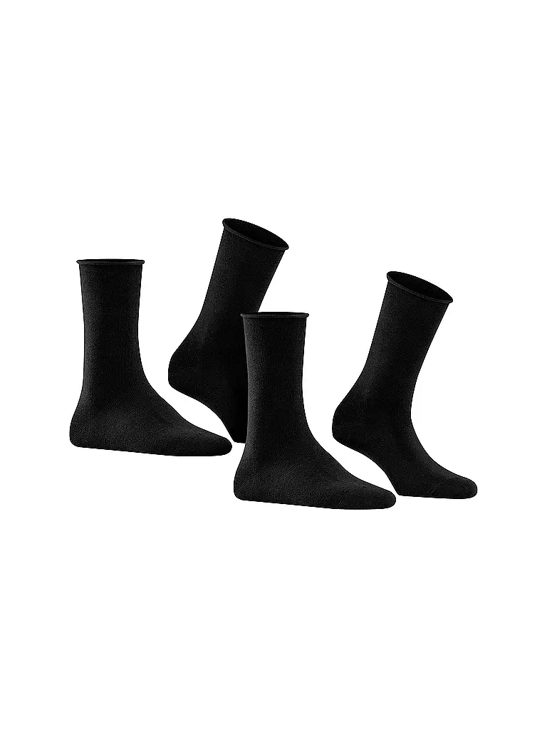 FALKE | Happy  Socken 2er Pkg black | schwarz