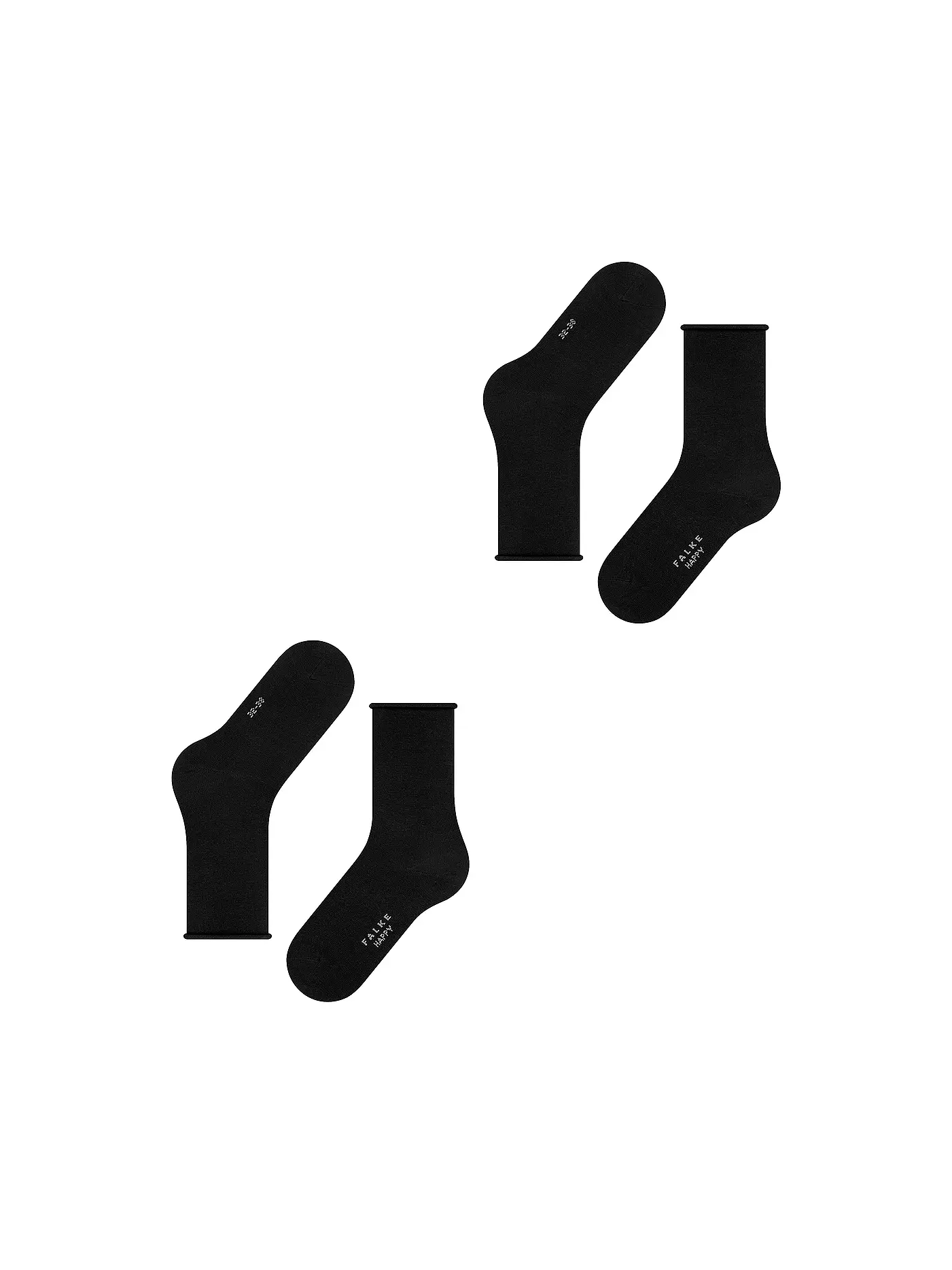 FALKE | Happy  Socken 2er Pkg black | schwarz