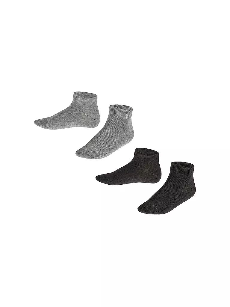 FALKE | Happy Kinder Sneakersocken 2-er Pkg. (light grey/blac) | schwarz