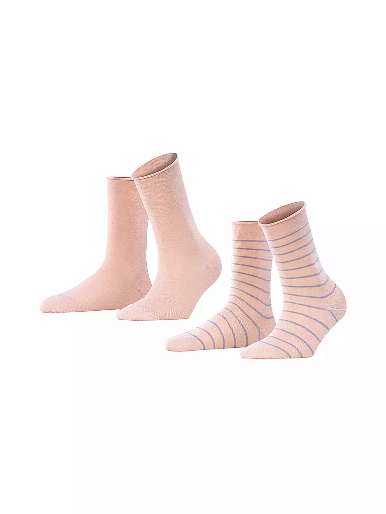 FALKE | Happy Stripe 2er Pkg Blossom | schwarz