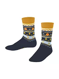 FALKE | Kinder Socken PUMPKIN FAIR ISLE sand melange | dunkelblau