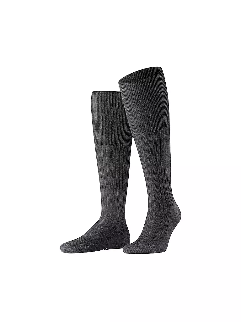 FALKE | Kniestrümpfe BRISTOL anthracite mel. | grau