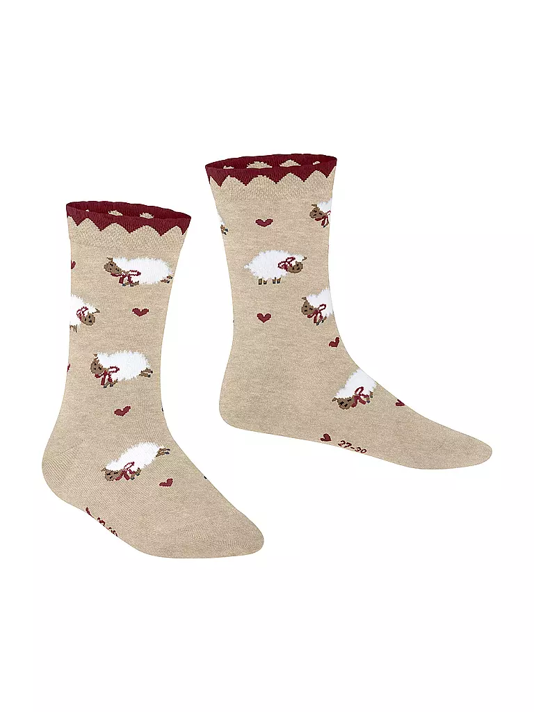 FALKE | Mädchen Socken CUTE SHEEP sand melange | dunkelblau