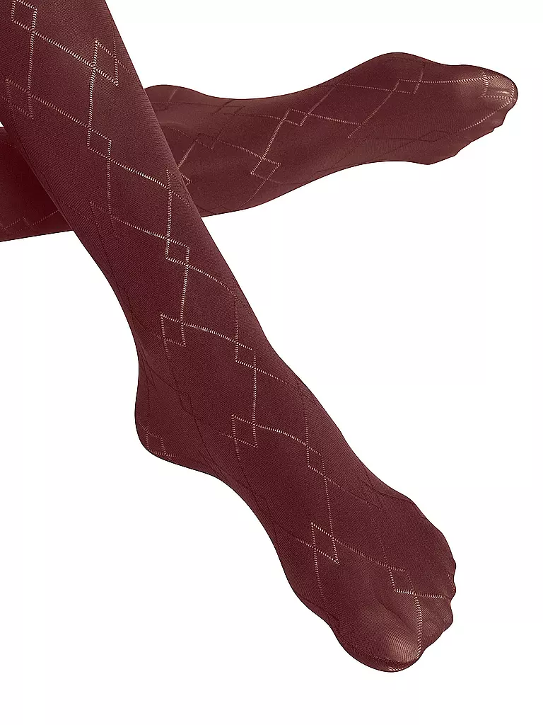 FALKE | Modestrumpfhose CHECK MATE cayenne | dunkelrot