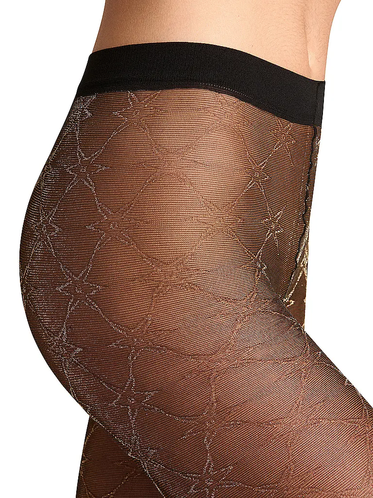 FALKE | Modestrumpfhose GALAXY 20 DEN black / gold | schwarz