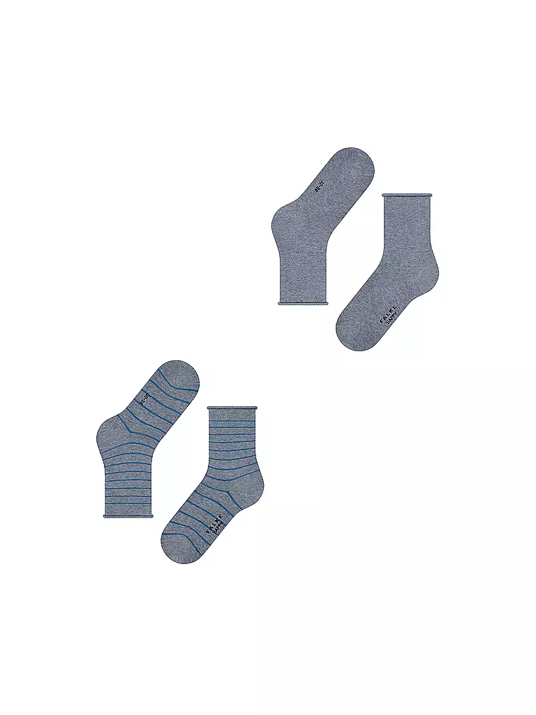 FALKE | Sneakersocken Happy Stripe 2er Pkg light greymel. | grau