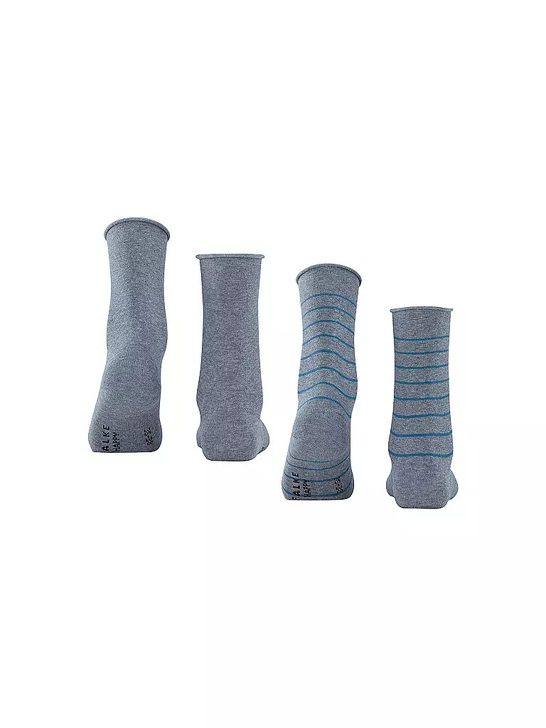 FALKE | Sneakersocken Happy Stripe 2er Pkg light greymel. | grau