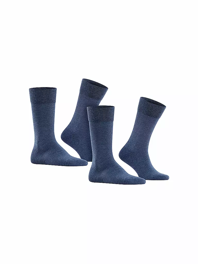 FALKE | Socken 2-er Pkg "Happy" (navy mel.) | blau