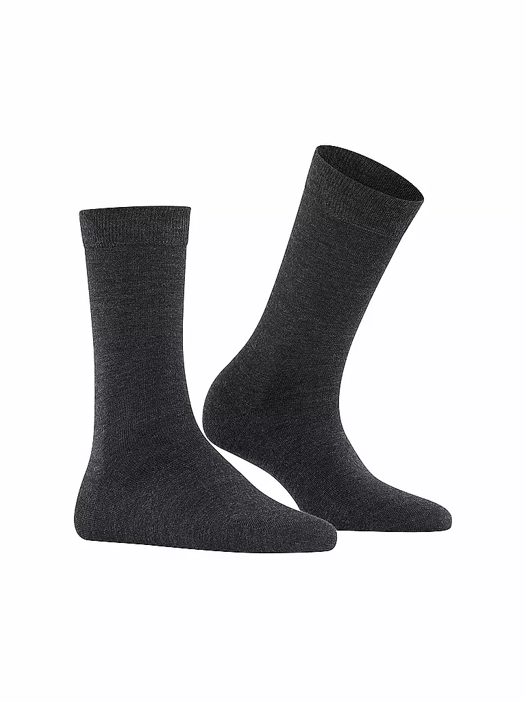 FALKE | Socken Soft Merino anthrazit | hellgrau