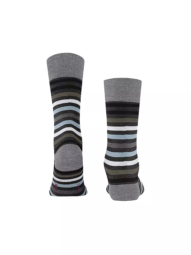 FALKE | Socken TINTED STRIPE asphalt mel | dunkelblau