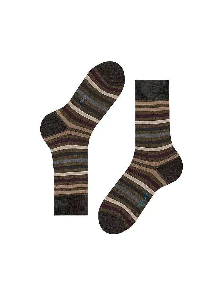 FALKE | Socken TINTED STRIPE beech | hellgrau