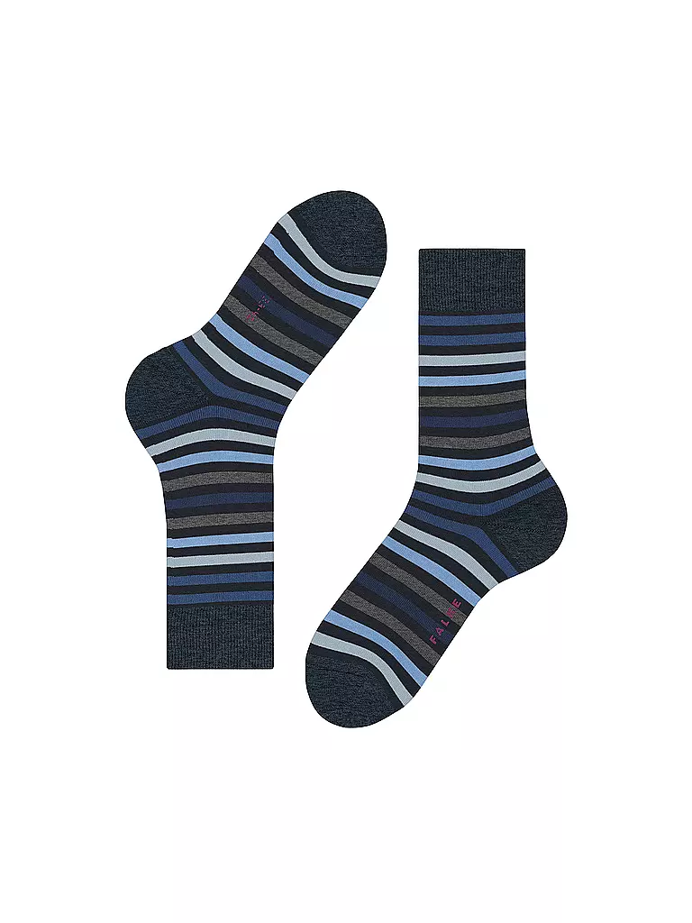 FALKE | Socken TINTED STRIPE dark navy | hellgrau