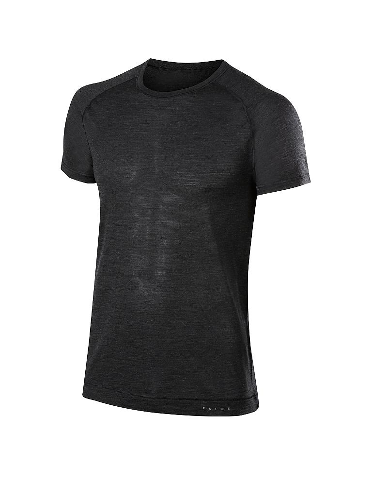 FALKE | T-Shirt "Wool Silk" (Anthracite) | grau