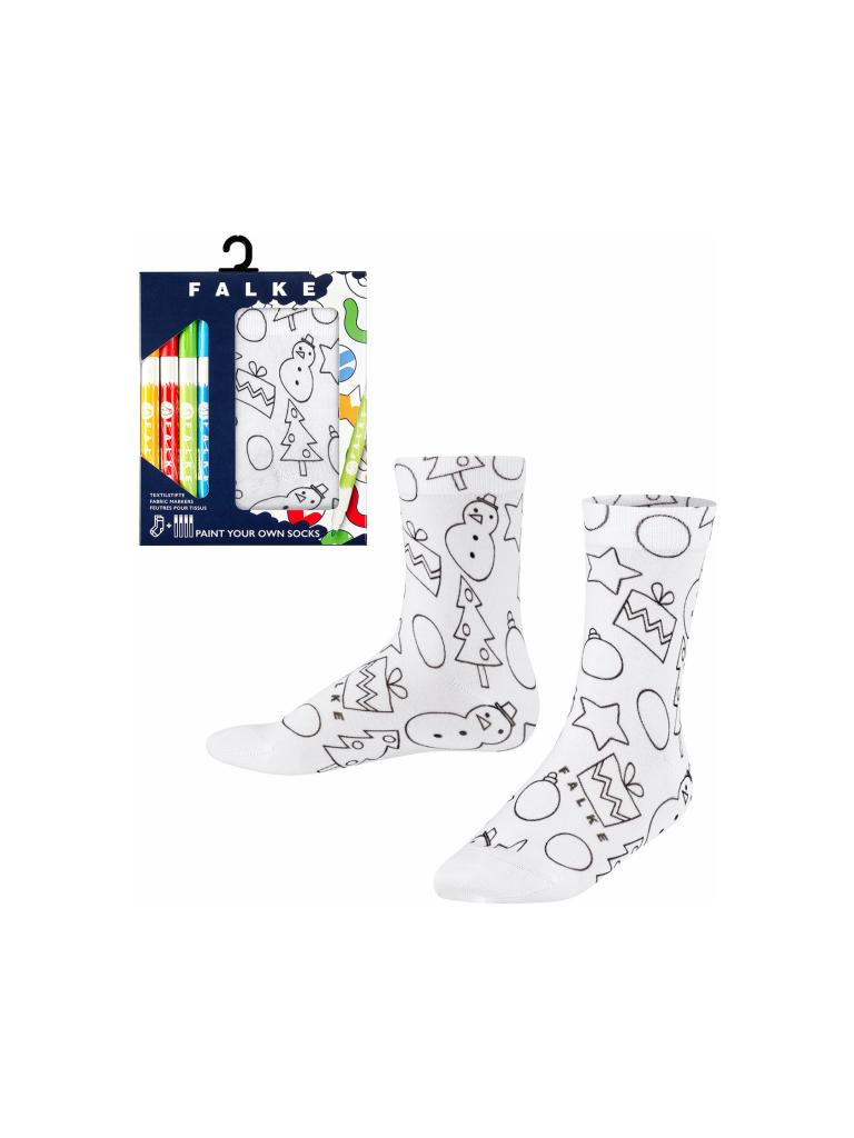 FALKE | X-Mas Paint Kinder Socken zum Ausmalen white | weiß