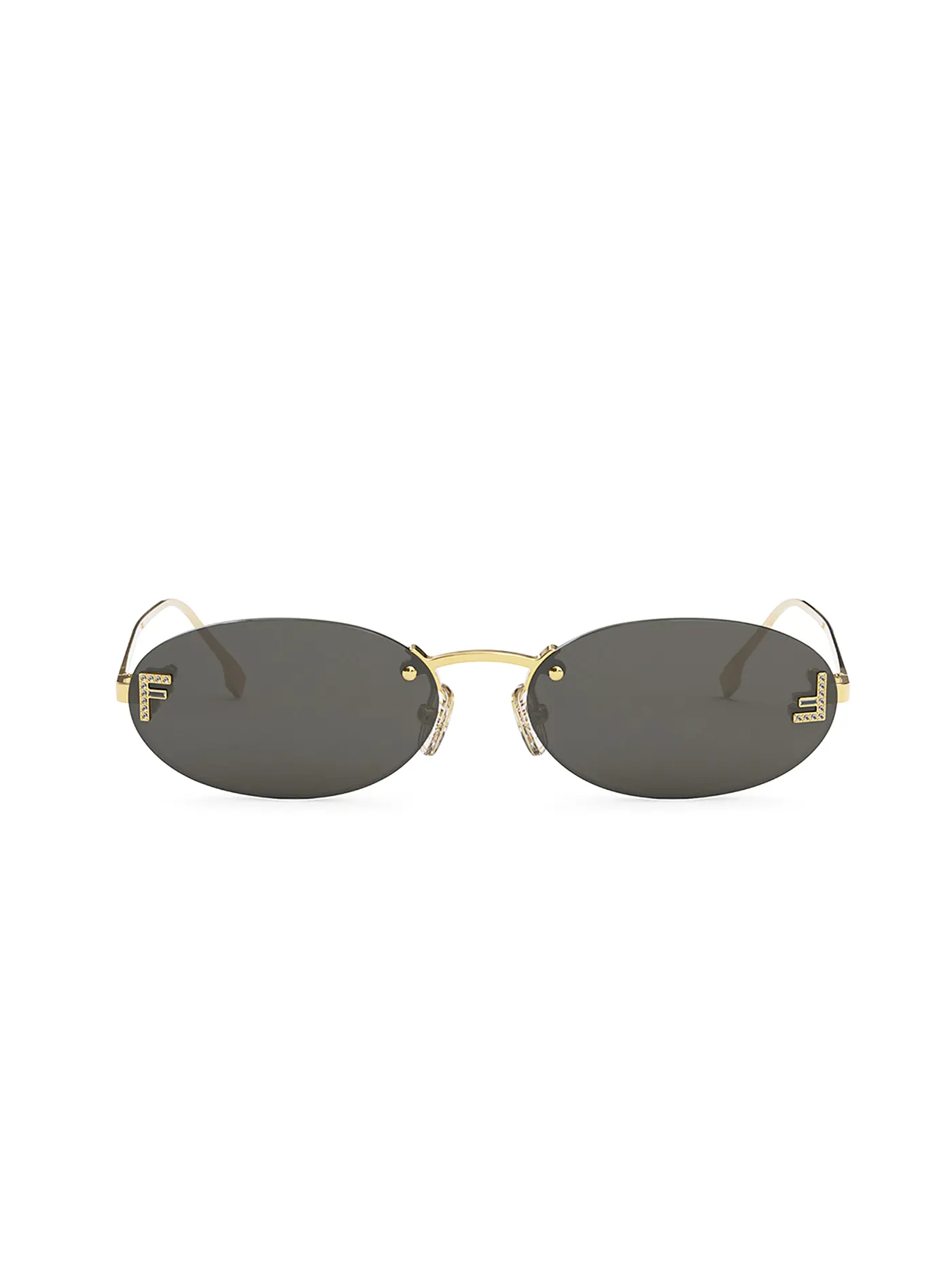 FENDI | FENDI First Crystal goldene ovale Sonnenbrille | gold