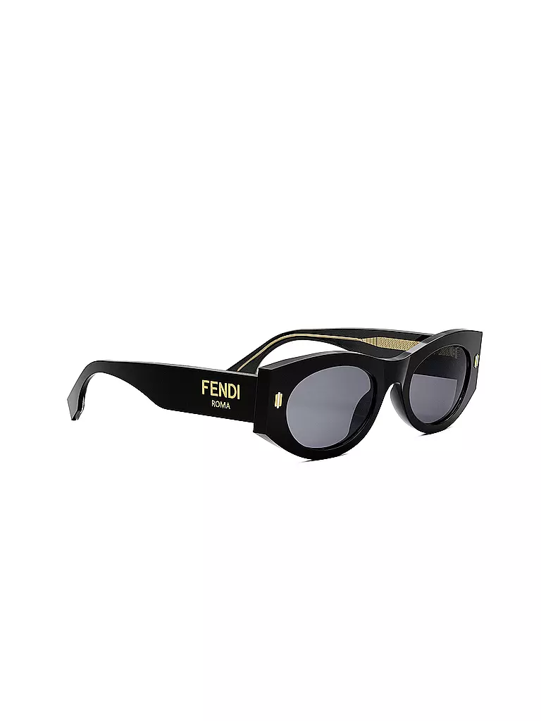 FENDI | FENDI Roma schwarze ovale Sonnenbrille | schwarz
