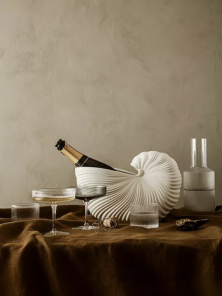 FERM LIVING | Champagnerglas 2er Set RIPPLE | transparent