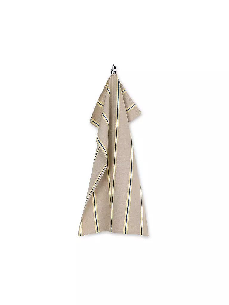 FERM LIVING | Geschirrtuch HALE Oyster / Lemon / Black | beige