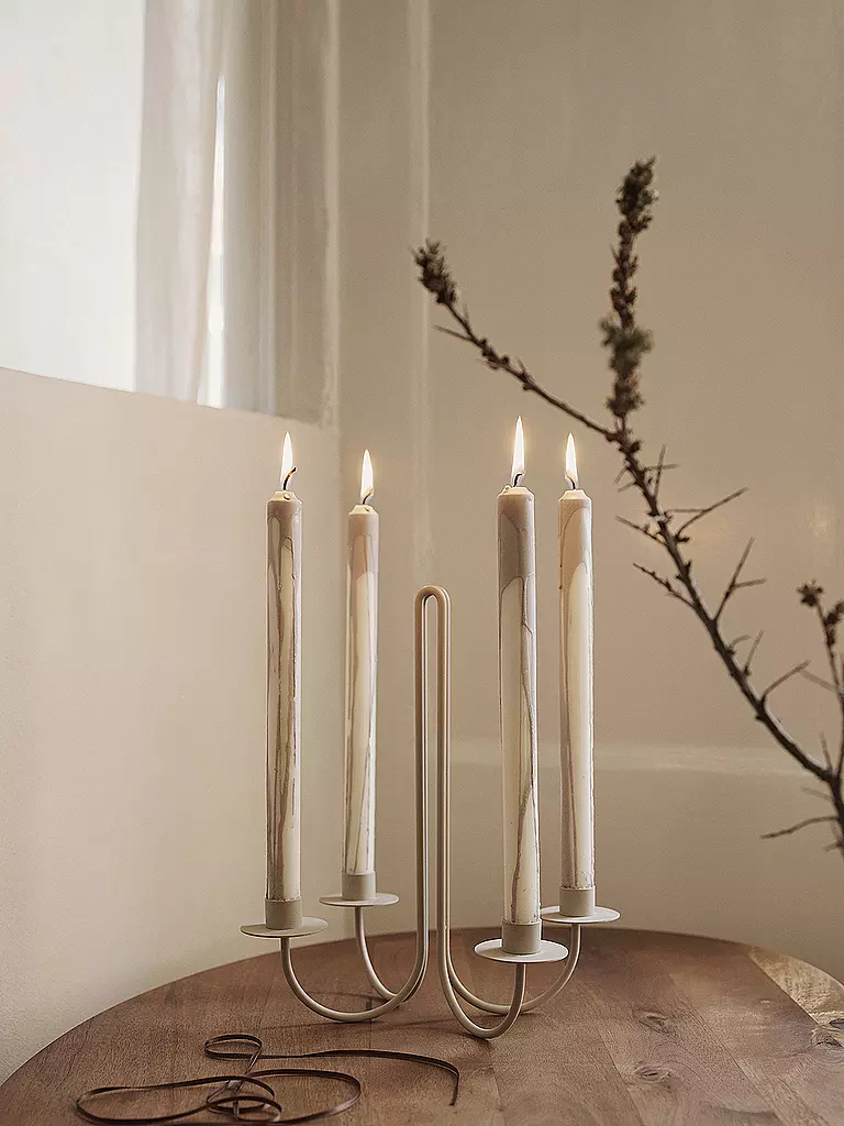 FERM LIVING | Kerzen 2er Set Dryp Candles  Warm Grey | hellgrau