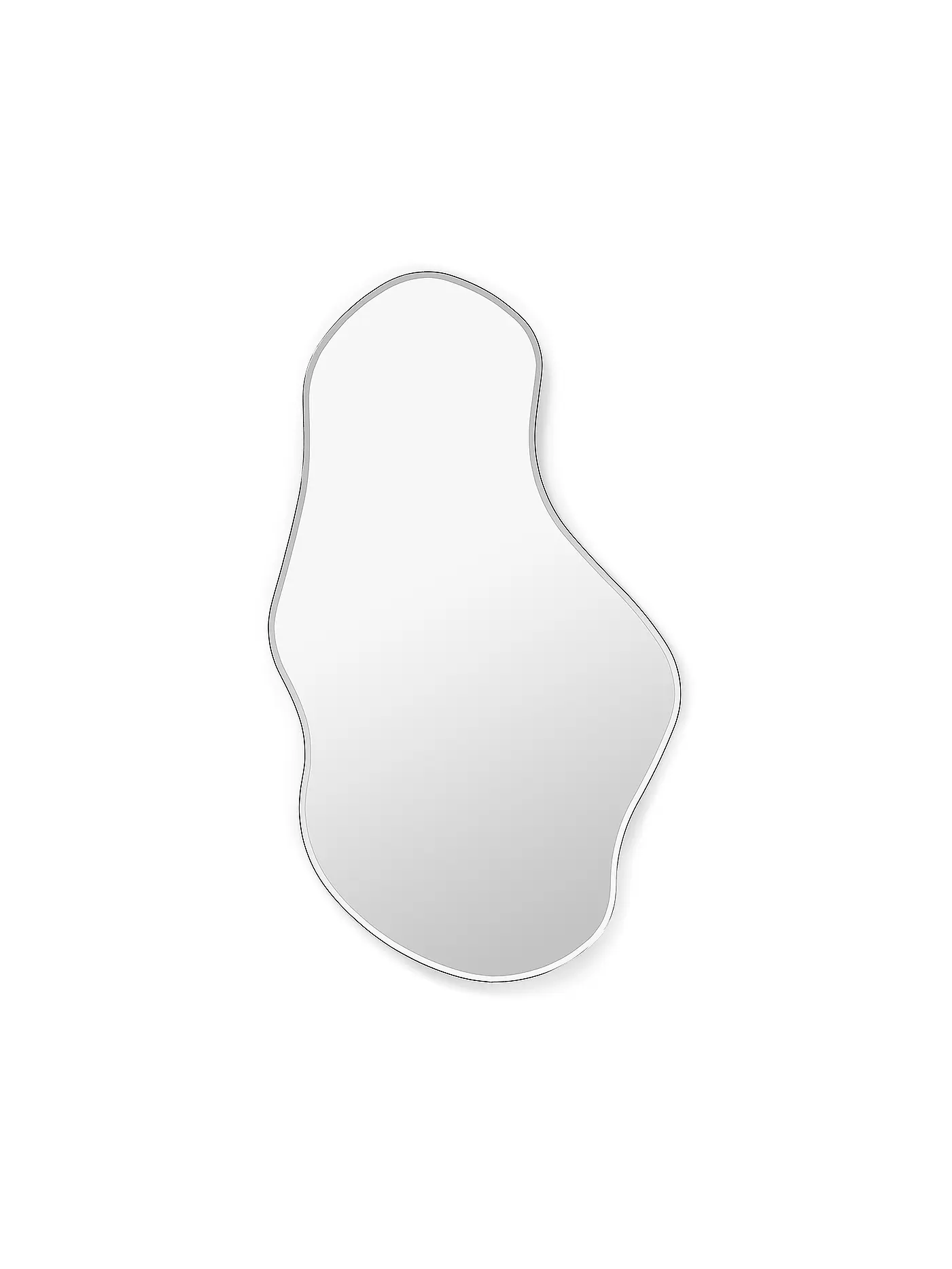 FERM LIVING | Spiegel - Pond Mirror Large Dark Chrome  | hellgrau