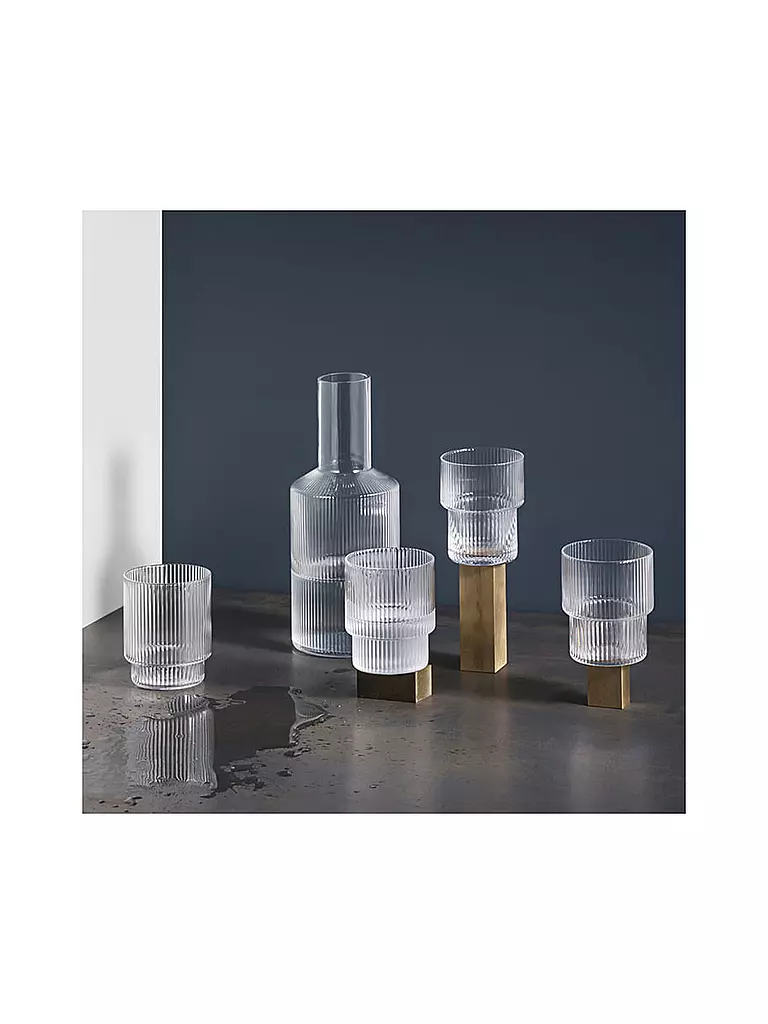 FERM LIVING | Trinkglas 4er Set RIPPLE | transparent