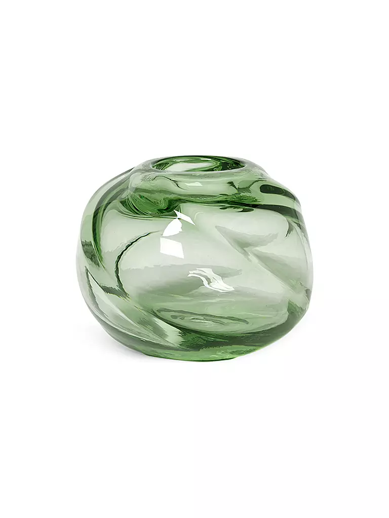 FERM LIVING | Vase Water Swirl 16cm Rund | grün