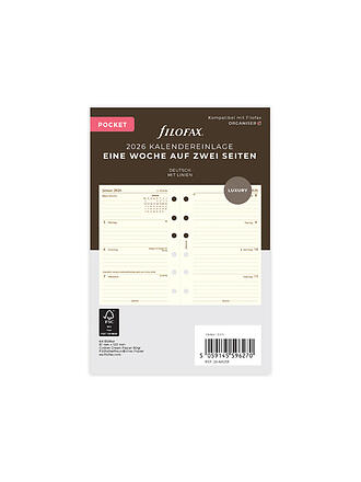 FILOFAX | Kalendereinlage Pocket Woche 2026 Deutsch