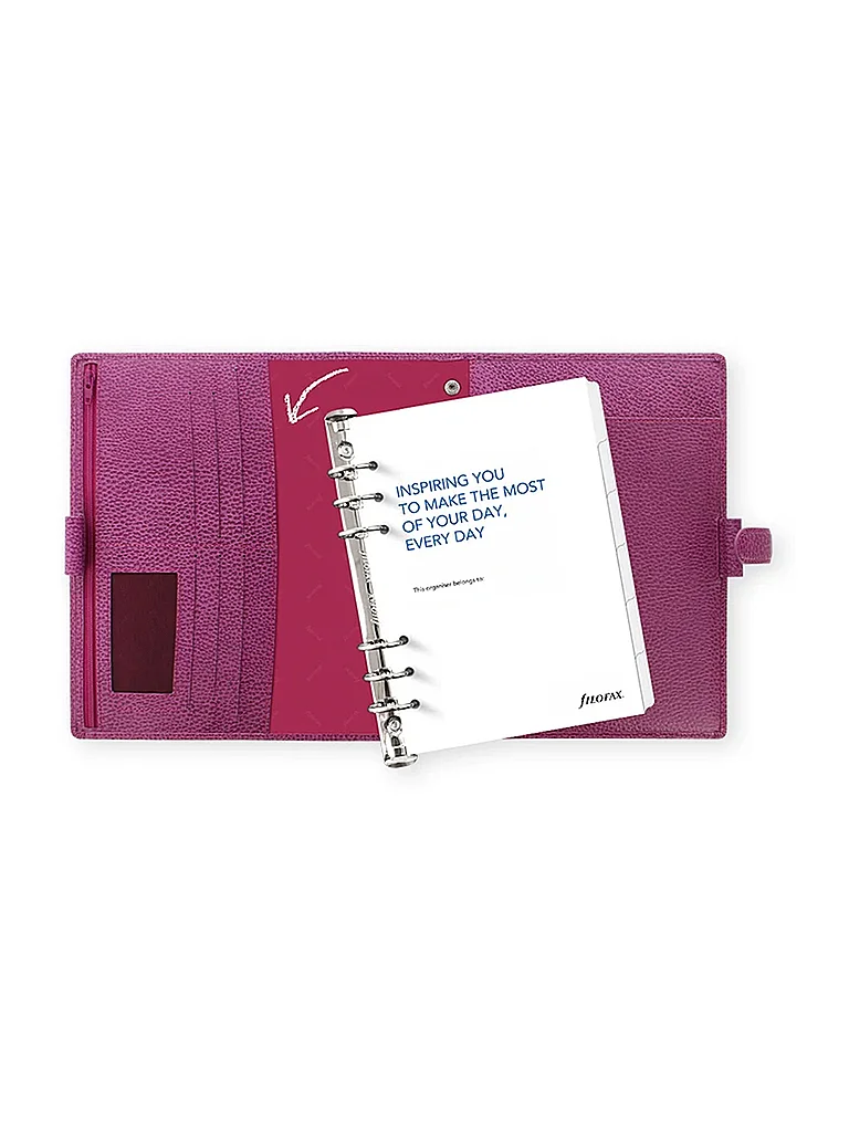 FILOFAX Terminplaner FINSBURY ORGANIZER MODULAR A5 Raspberry Beere dunkelrot