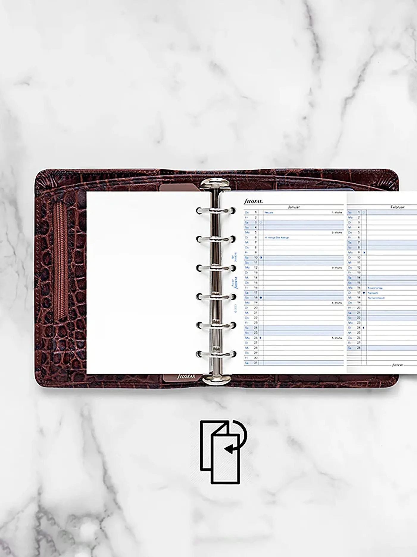 FILOFAX | Kalendereinlage Jahresplaner Deutsch Pocket 2026 | weiss