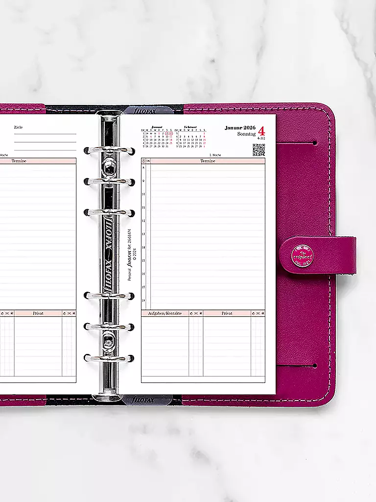 FILOFAX | Kalendereinlage Tag Professional Deutsch Personal 2026 | weiss