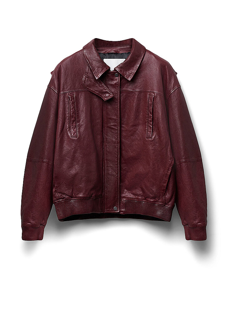 FINAL DRAFT Lederjacke 112 dunkelrot | XL